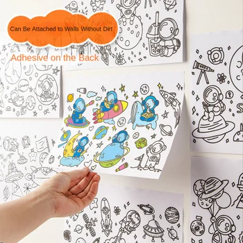 Детская книжка для рисования с липким цветным наполнением, тетрадь-раскраска для детей, рисование, детские игрушки для раннего образования