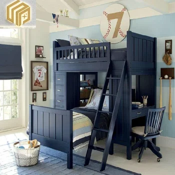 Детская кровать из массива дерева в американском стиле, спальня, многофункциональная двухэтажная кровать на заказ