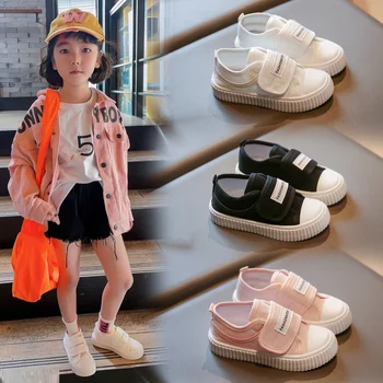 Детская парусиновая обувь, весенне-осенняя повседневная обувь для девочек, модная дышащая и удобная обувь для мальчиков и девочек