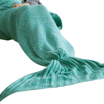 Детское вязаное одеяло с хвостом русалки; Супер Мягкое вязаное детское одеяло с хвостом Русалки для дивана-кровати; Кашемировое теплое одеяло для девочки; 1 шт.