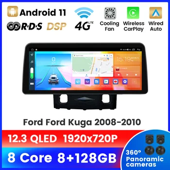 Для Ford Kuga Escape C MAX 2008 -2010 Android 11 Видео 4G Lte Авторадио IPS Автомобильное Радио Стерео Мультимедийный Плеер GPS Навигация
