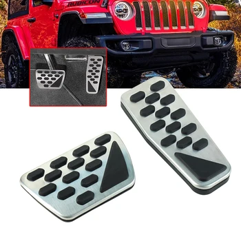 Для Jeep Wrangler Jl 2018-2019 Крышка педали газа и тормоза авто комплект накладок для педалей из нержавеющей стали