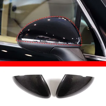 Для Porsche Cayenne 958 2011 2012 2013 2014 Наклейка для отделки зеркала автомобиля из настоящего углеродного волокна Автомобильные Аксессуары