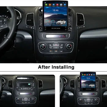 Для автомагнитолы Tesla style Android 12 Carplay для KIA SORENTO 2013 2014 Мультимедийный плеер GPS Навигация 2din 8-ядерная камера 360