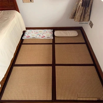 Домашний складной коврик для гостиной, Утолщенный японский татами из ротанга, коврик для сна, Летняя детская спальня для сна в детском саду