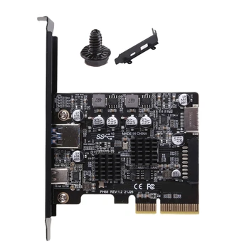 Дополнительная карта USB 3.2 PCIE Riser Card с портами Type C 10 Гбит/с PCI-E 3.0 4X к разъему USB 3.2 Gen 2Type E 19P/20P Дополнительная карта