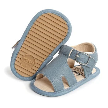 Дышащие однотонные открытые сандалии для мальчиков и девочек с мягкой нескользящей подошвой для первых прогулок, летняя детская обувь для малышей