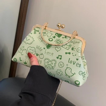 Женская сумка-портмоне 2023, летние новые сумки через плечо для женщин, сумка-мессенджер на цепочке, дизайнерская милая модная женская сумка
