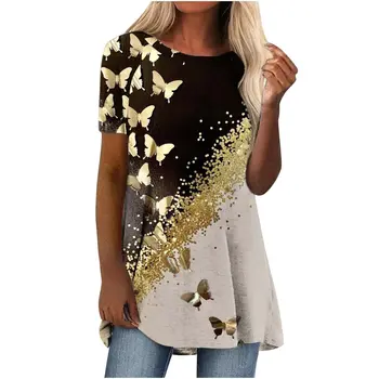 Женская футболка с 3D принтом Бабочки, женские модные футболки, женские топы, тройники, Длинная футболка, Женская одежда Y2k Camisetas