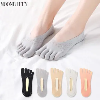 Женские летние носки с пятью пальцами, ортопедические сжимающие носки, ультратонкий силикон Sokken с забавным носком, невидимый, противоскользящий, дышащий