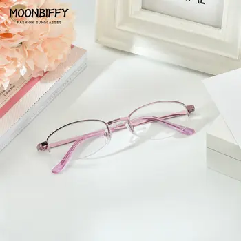 Женские очки для чтения в оправе из металлического сплава с защитой от усталости, высококачественные фиолетовые пресбиопические очки с диоптриями от + 1,0 до + 4,0 очки