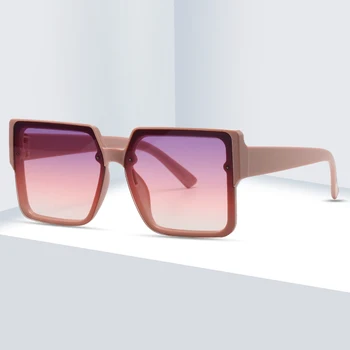 Женские Роскошные Солнцезащитные очки с квадратной оправой в негабаритной оправе, Брендовые Дизайнерские Модные Очки для путешествий на открытом воздухе, Женский оттенок UV400