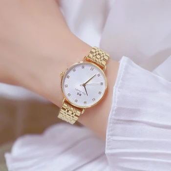 Женские часы 2019 Известного бренда, Простые женские наручные часы с бриллиантами, Женские наручные часы, Золотые Женские часы Relogio Feminino