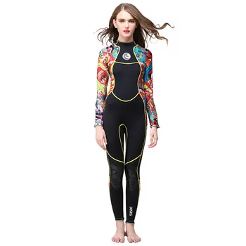 Женский гидрокостюм из неопрена Hisea 3 мм SCR, высокая эластичность, цветная строчка, снаряжение для серфинга, одежда для дайвинга, одежда для медуз с длинными рукавами