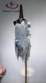Женское платье для латиноамериканских танцев со сверкающими звездами и бриллиантами, танцевальное платье на заказ для взрослых и детей Chacha Lemba, платье для выступлений на сцене