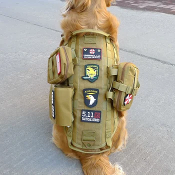 Жилет для собак среднего размера Военная рабочая одежда для собак Немецкая овчарка Жилет для домашних собак Тренировочный Бег для собак среднего размера