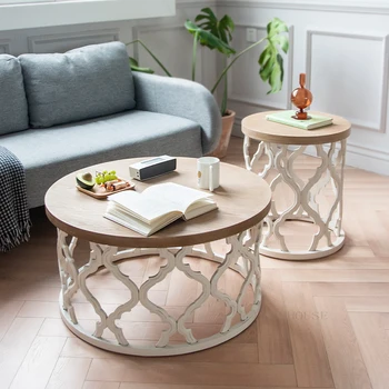 Журнальный столик в гостиной из цельного дерева в скандинавском стиле, Современная Бытовая мебель, Чайные столики на вилле, столик для отдыха в ретро-спальне
