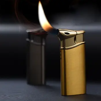 Зажигалка для прижигания сигар, мини-Бутановая Газовая зажигалка, Металлическая Зажигалка с открытым Пламенем, Инструмент для зажигания