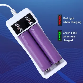 Зарядное устройство 14500 / 18650 Универсальный литий-ионный аккумулятор с 2 слотами, USB-зарядное устройство, умная светодиодная зарядка для аккумуляторных батарей