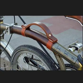 Защитная крышка велосипедной рамы из воловьей кожи ручной работы для складной велосипедной рамы Brompton и переносного ремня 3 цвета