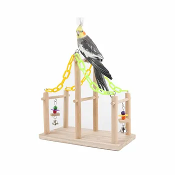 Игровая подставка для попугая из цельного дерева, подставка для качелей для птиц, Забавная лестница для лазания, сетка для попугая