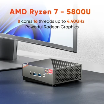 Игровой мини-ПК TOPTON AMD Windows 11 Ryzen 7 5800U 5 4500U NVMe SSD 2.5G LAN Портативный Настольный Мини-компьютер 3x4 K HTPC WiFi6