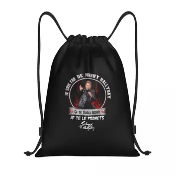 Изготовленная на заказ сумка на шнурке Rock Johnny Hallyday для покупок, рюкзаки для йоги, женские мужские рюкзаки French Singer
 Спортивная сумка для спортзала
