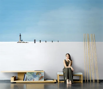 изготовленный на заказ Скандинавский морской пейзаж снежная сцена башня обои для гостиной ТВ фон фреска настенное покрытие papel de parede обои