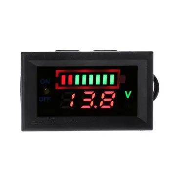 Измеритель панели индикации свинцово-кислотного напряжения автомобиля 12 В с двойным USB-вольтметром с переключателем включения / выключения