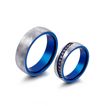 Классические синие обручальные кольца для влюбленных, парные кольца для мужчин и женщин, Титановые украшения, Подарок на годовщину Альянса