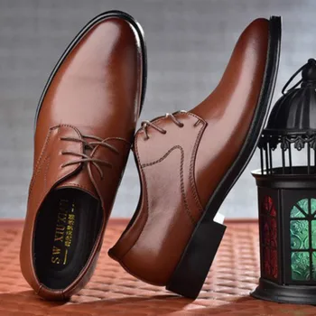 Кожаные мужские модельные туфли, высококачественная официальная деловая обувь, мужские оксфорды, Кожаная повседневная обувь, Модная офисная обувь