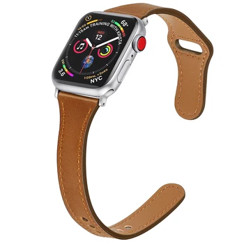 Кожаный ремешок-петля для Apple watch band 40 мм 44 мм Тонкий ремень из натуральной кожи браслет iWatch band 38 мм 42 мм серия 3 4 5 se 6 band