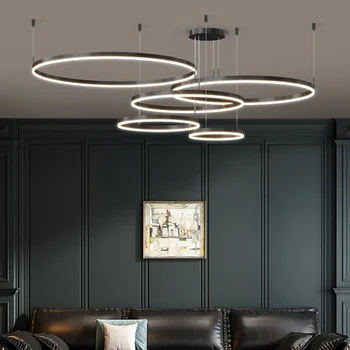Кольцевые люстры для столовой в скандинавском стиле, подвесные светильники lustre, подвесные светильники для потолочного освещения в помещении