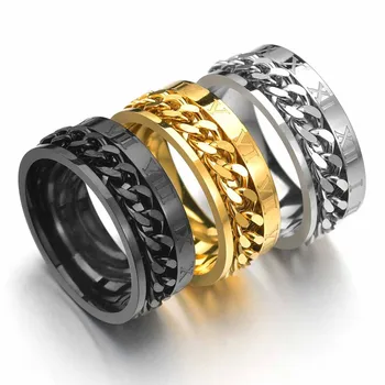 Кольцо для снятия беспокойства для мужчин, спиннер, непоседы, бесплатная доставка, кольца, римские цифры, вращающееся кольцо для спиннинга из нержавеющей стали