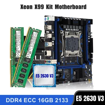 Комбинированный комплект материнской платы Kllisre X99 LGA 2011-3 Xeon E5 2630 V3 CPU DDR4 16 ГБ (2ШТ 8G) ECC-памяти 2133 МГц