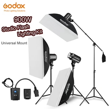 Комплект Студийной вспышки Godox 3x E300 Strobe мощностью 900 Вт - Фотографическое освещение - Стробоскопы, Подставки для освещения, Триггеры, Софтбокс, Стрела