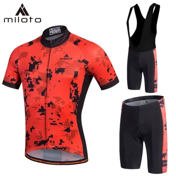 Комплекты из короткой велосипедной майки MILOTO, велосипедные шорты с гелевой подкладкой, дышащая профессиональная велосипедная одежда, Майо, костюмы для верховой езды Ciclismo