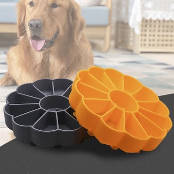 Кормушка для собак с присоской Миска для медленного поедания домашних животных Силиконовые тарелки, предотвращающие удушье Здоровый дизайн