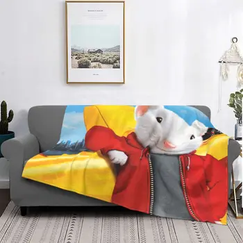 Красивое одеяло Stuart Little из флиса и плюша, Всесезонное Многофункциональное Супер Теплое Пледовое покрывало для дивана, плюшевое Тонкое Стеганое одеяло