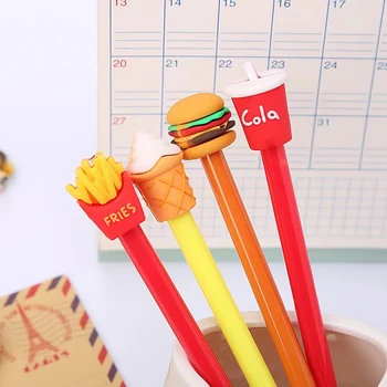 Креативная гелевая ручка, милые канцелярские принадлежности для гамбургеров, студенческие принадлежности, Рождественский подарок