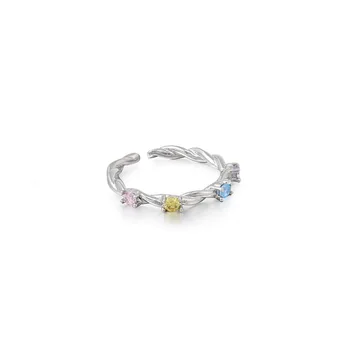 Креативное Красочное Тонкое кольцо с закруткой из Циркона для женщин, Романтические Ювелирные изделия с кристаллами, Свадебные Подарки для пары, Подарки для лучшего Друга