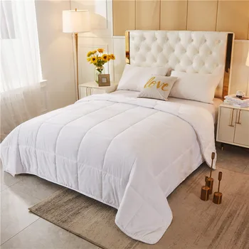 Кровать для пары в отеле, Белое стеганое одеяло, Летнее одеяло, Лоскутное одеяло с кондиционером, Механическая Стирка, Двойное одеяло, одеяло для взрослых.