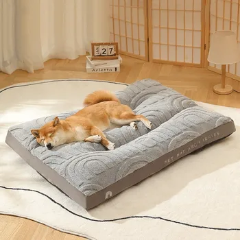 Кровать для собак Моющиеся гигантские кровати для собак для крупных собак Роскошный Толстый пушистый удобный коврик для питомника Коврик для сна домашних животных со съемным чехлом