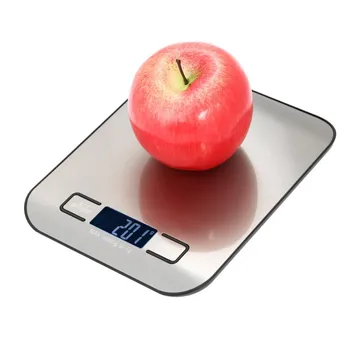 Кухонные весы с цифровым ЖК-дисплеем из нержавеющей стали весом 5/10 кг для взвешивания продуктов и измерения рациона питания, кухонные принадлежности