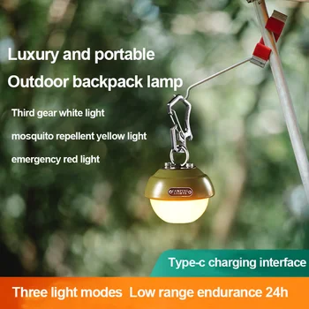 Лампа для походного рюкзака на открытом воздухе, многофункциональная компактная лампа для аварийного рюкзака, USB-зарядка, походная лампа из кедрового ореха