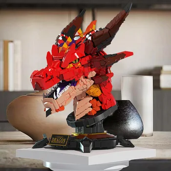 Легендарный строительный блок Dragon Head, Крутая 38,4 см 3D Модель 