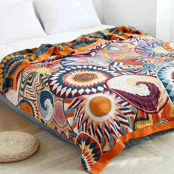 Летнее охлаждающее одеяло в богемном стиле Тонкое одноместное двуспальное одеяло Queen-Size Кондиционер Чехол для дивана для пикника Красивое одеяло