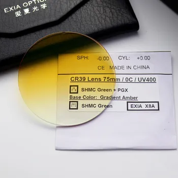 Линзы Солнцезащитных очков Фотохромные Серые SHMC Градиентные Оранжевые EXIA OPTICAL Серии X8A