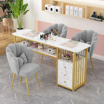 Маникюрные столы в скандинавском минимализме, Европейские Дизайнерские столы для маникюра, Салонная мебель, Легкие Роскошные Профессиональные Маникюрные столы