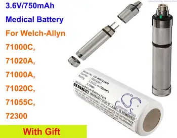 Медицинский аккумулятор Cameron Sino емкостью 750 мАч для Welch-Allyn 71000C, 71020A, 71000A, 71020C, 71055C, 72300